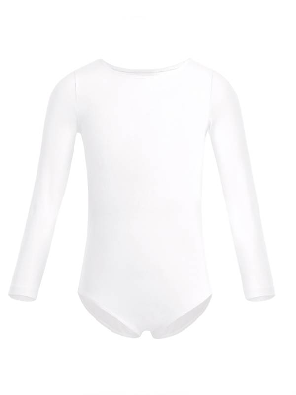 Girls 2pcs Cotton Long Sleeves Leotard with Chiffon Skirt Ballet Dance Set thumb