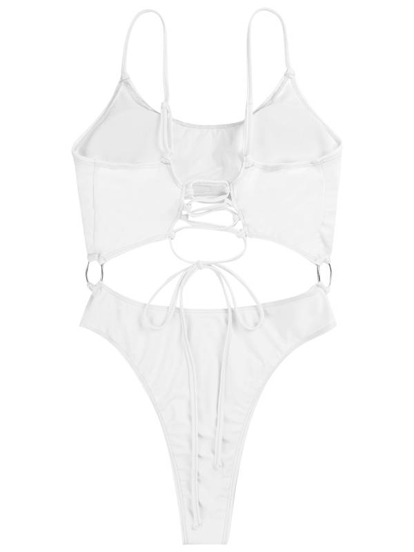 Women Scoop Neck One-Piece Swimsuit Monokini Bathing Suit thumb