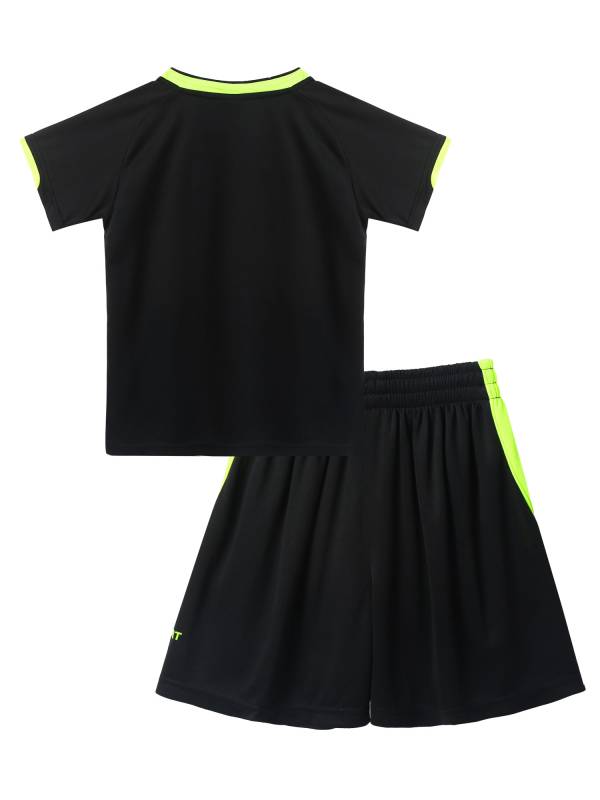 Kids Boys 2pcs Short Sleeve Net Sport Print Top and Shorts Set thumb