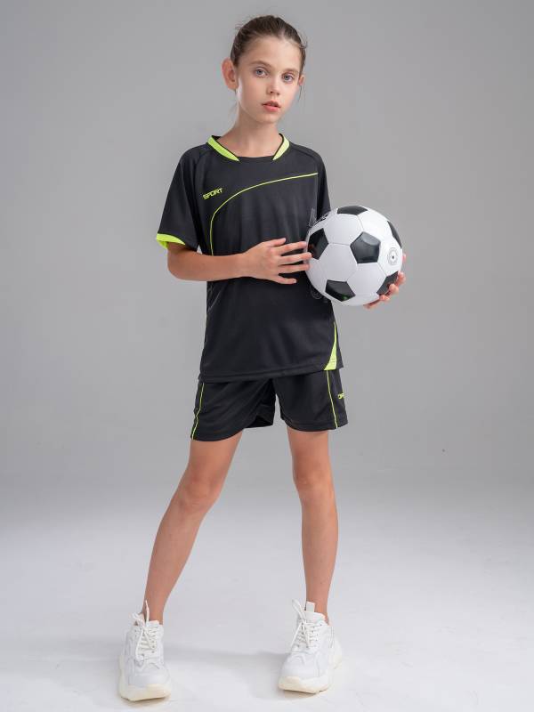 Kids Boys 2pcs Short Sleeve Net Sport Print Top and Shorts Set thumb