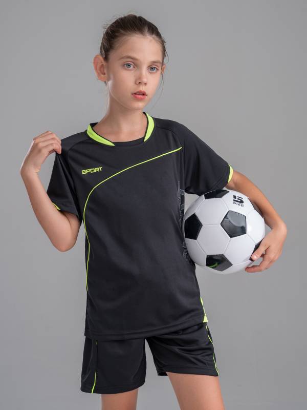 Kids Boys 2pcs Short Sleeve Net Sport Print Top and Shorts Set thumb