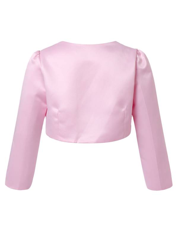 Toddler/Kids Girls Embroidered Long-sleeve Bolero Shawl thumb