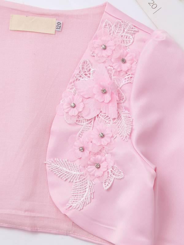 Toddler/Kids Girls Embroidered Long-sleeve Bolero Shawl thumb