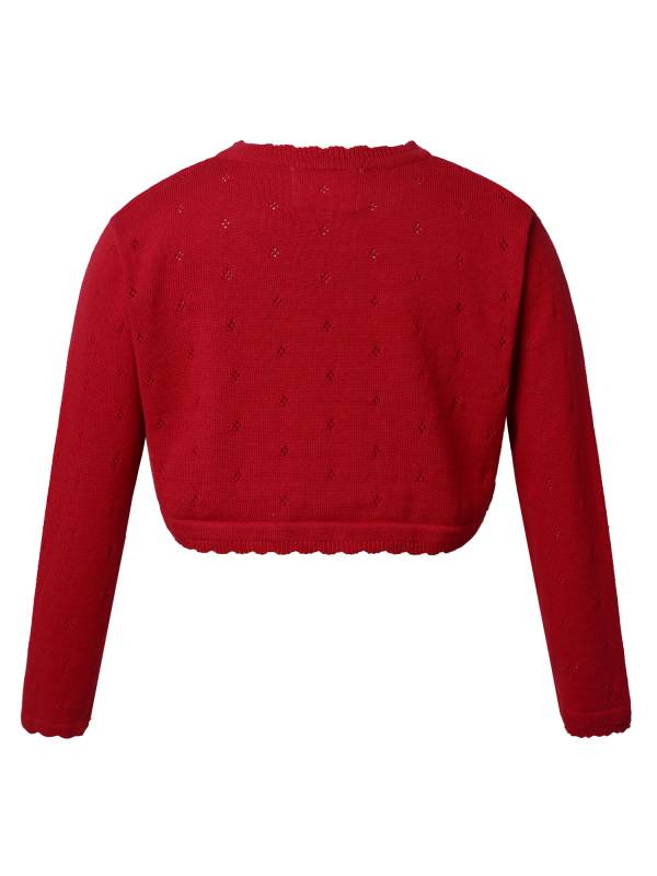 Toddler/Kids Girls Christmas Solid Long-sleeve Cotton Cardigan Bolero thumb