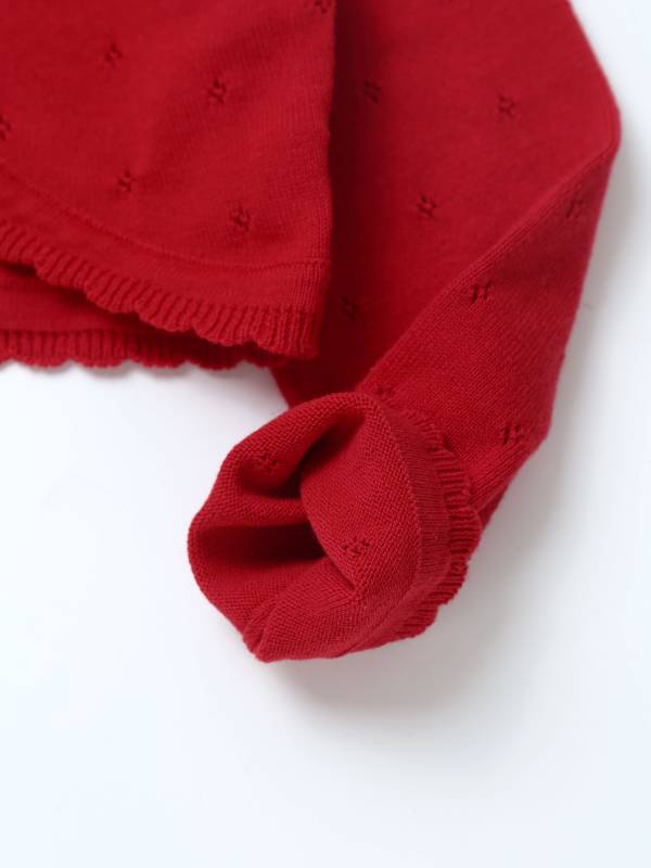 Toddler/Kids Girls Christmas Solid Long-sleeve Cotton Cardigan Bolero thumb