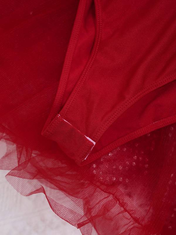 Kids Girls Christmas Sleeveless Sequins Faux Fur Adorned Ballet Tutu Dress thumb
