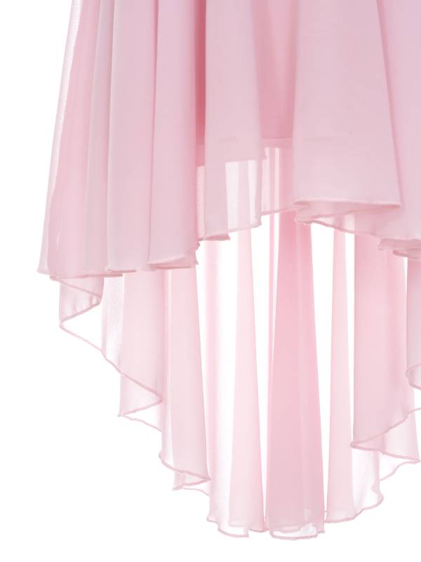 Kids Girls Sleeveless Lace Floral High-Low Chiffon Dress thumb
