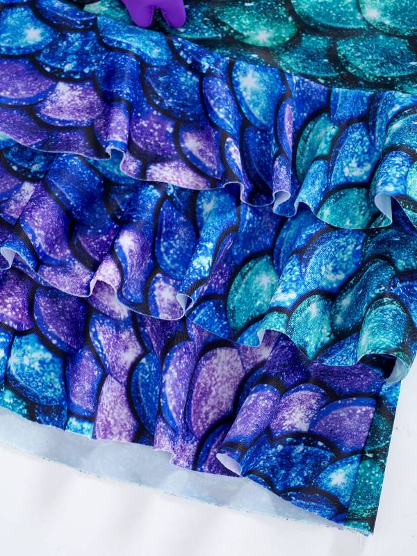 Kids Girls 2pcs Mermaid Scales Printed Tankini Swimsuit Sets thumb