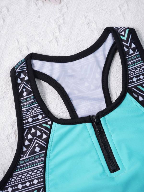 Girls 3 Piece Floral Print Swimwear Tankini Set thumb