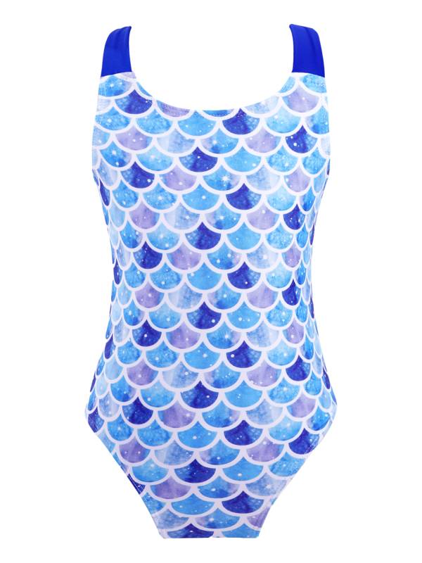Kids Girls Sleeveless Unicorn Pattern One-Piece Swimsuit thumb