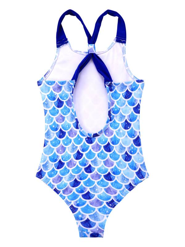Kids Girls Sleeveless Unicorn Pattern One-Piece Swimsuit thumb