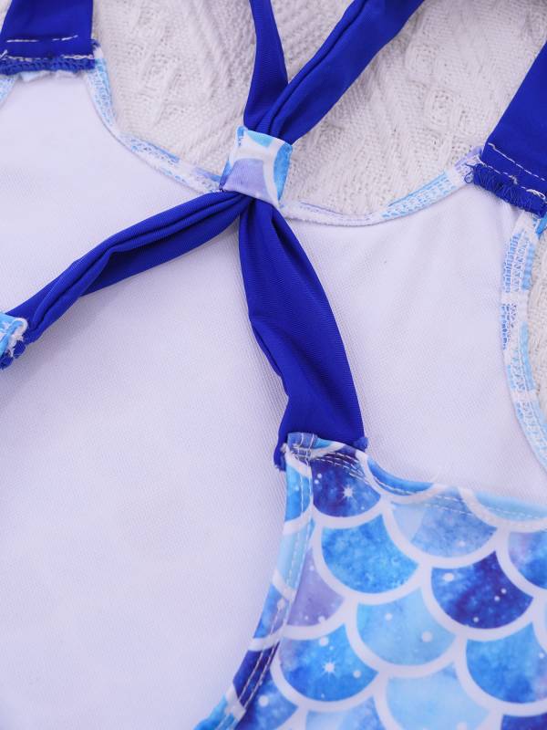 Kids Girls Sleeveless Unicorn Pattern One-Piece Swimsuit thumb