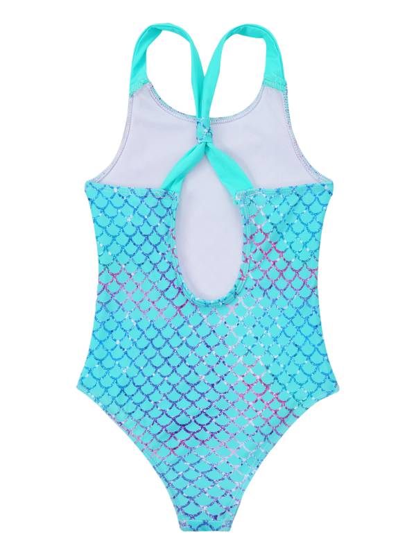 Kids Girls Sleeveless Unicorn Pattern One-Piece Swimsuit thumb
