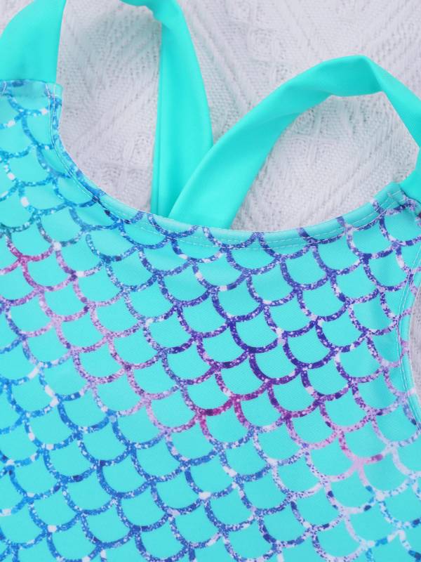 Kids Girls Sleeveless Unicorn Pattern One-Piece Swimsuit thumb