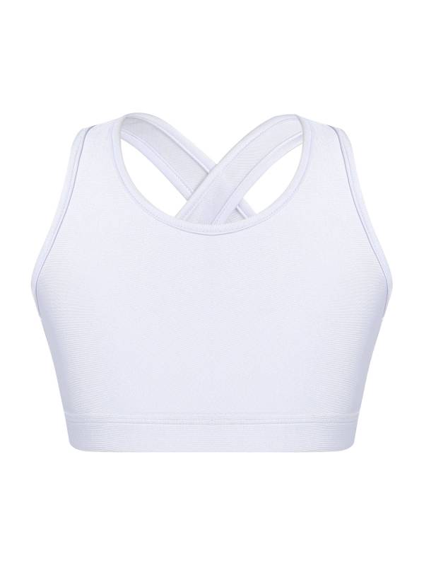 Kids Girls Sleeveless Keyhole Back Sport Crop Top thumb