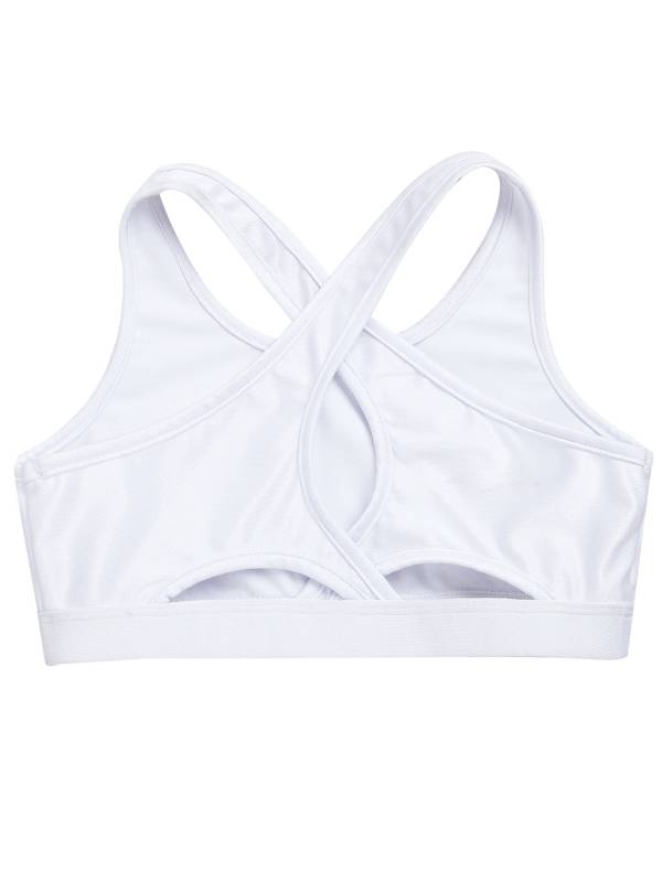 Kids Girls Sleeveless Keyhole Back Sport Crop Top thumb