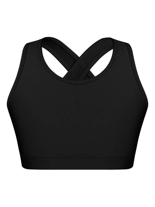 Kids Girls Sleeveless Keyhole Back Sport Crop Top thumb