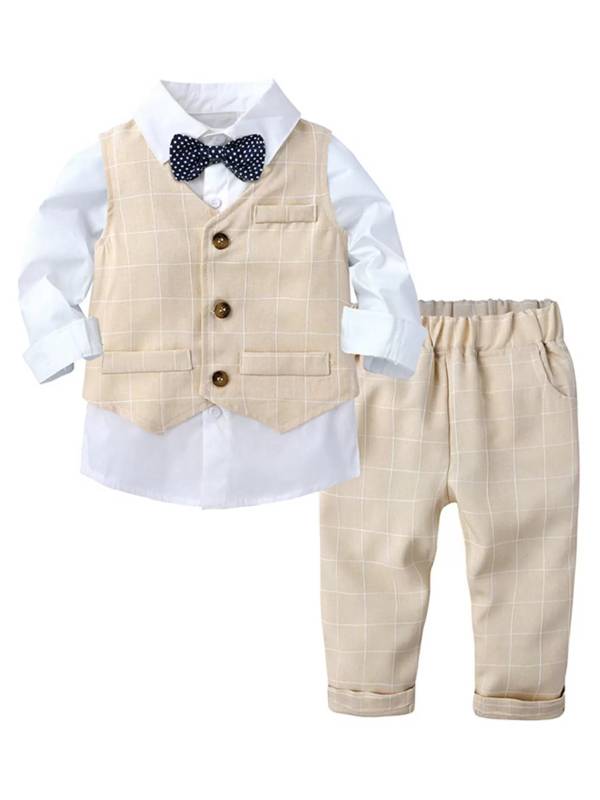 Toddler Boys 3-piece Stripe Formal Suits Gentleman Party Suits thumb