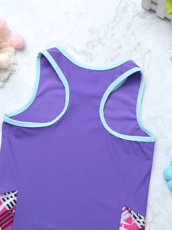 Kids Girls 2Pcs Sleeveless Top & Skirt with Built-in Shorts Sport Set thumb