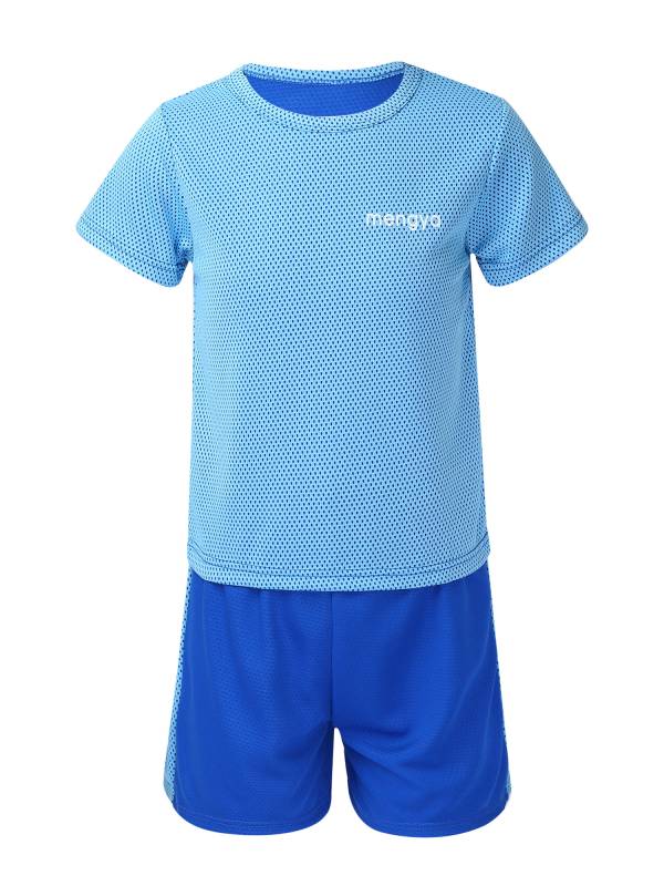Kids 2pcs Round Neck Short Sleeves T-shirt and Shorts Set Sports Suits thumb