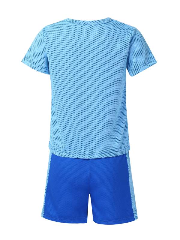 Kids 2pcs Round Neck Short Sleeves T-shirt and Shorts Set Sports Suits thumb