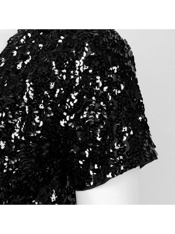 Women Sequin Cropped Jacket Shrug Glitter Waistcoat Cardigan thumb