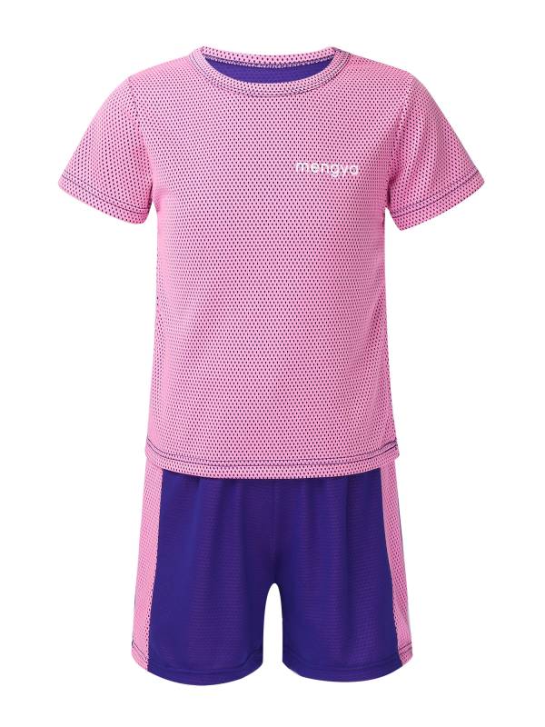 Kids 2pcs Round Neck Short Sleeves T-shirt and Shorts Set Sports Suits thumb