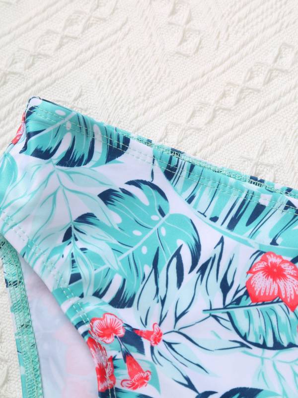 Kids Girls 3Pcs Butterfly Tankini and Rash Guard Swimsuit Set thumb