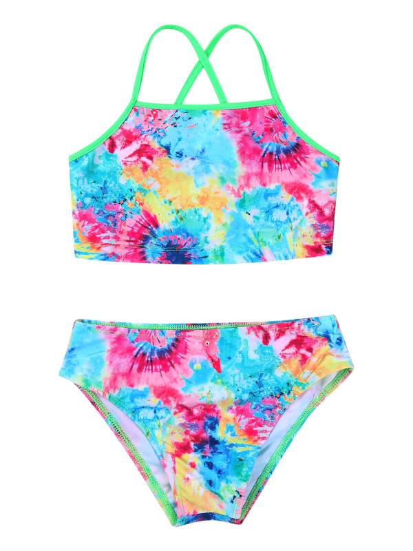 Kids Girls 3Pcs Butterfly Tankini and Rash Guard Swimsuit Set thumb