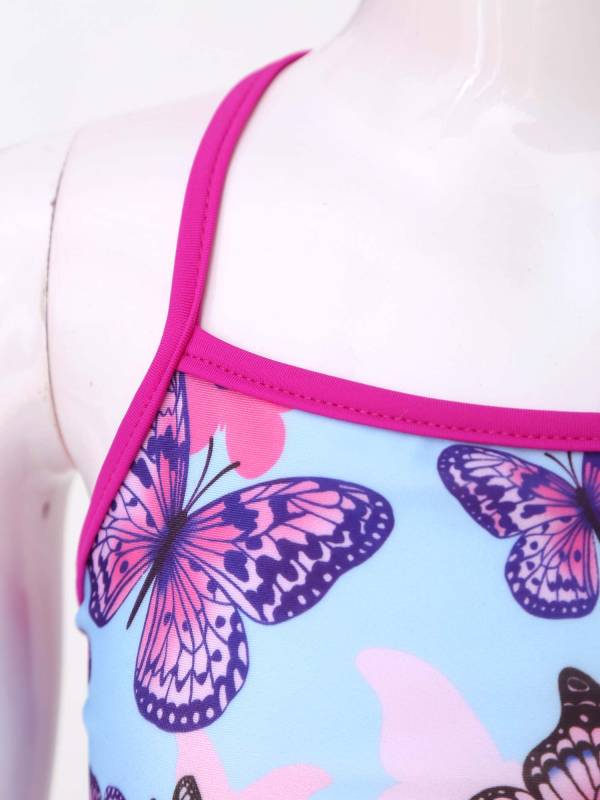 Kids Girls 3Pcs Butterfly Tankini and Rash Guard Swimsuit Set thumb