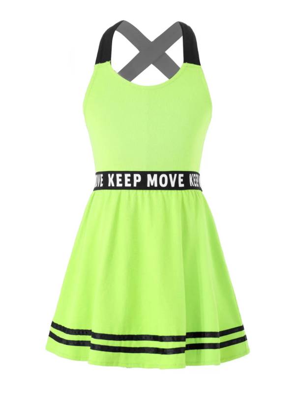 Kids Girls 2Pcs Sleeveless A-line Dress with Shorts Sport Set thumb