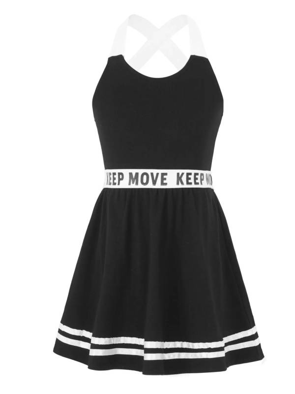 Kids Girls 2Pcs Sleeveless A-line Dress with Shorts Sport Set thumb