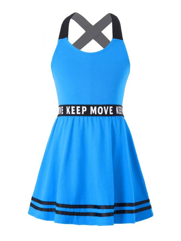 Kids Girls 2Pcs Sleeveless A-line Dress with Shorts Sport Set thumb