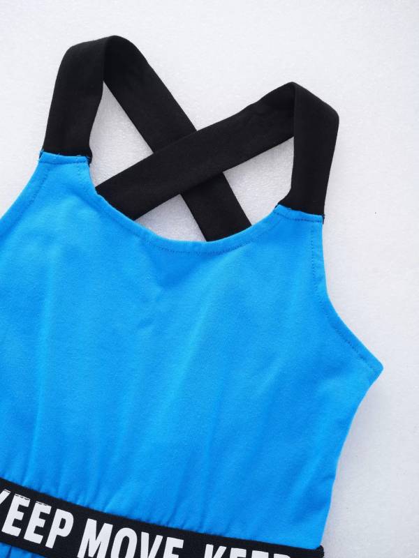 Kids Girls 2Pcs Sleeveless A-line Dress with Shorts Sport Set thumb