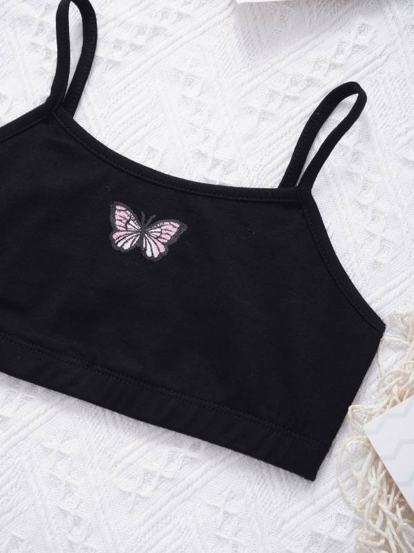 Kids Girls 2Pcs Butterfly Print Tank Crop Vest and Pants Sport Set thumb