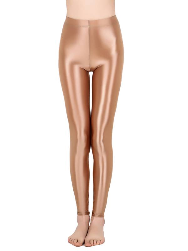 Women Shiny Metallic Stretchy Leggings Yoga Pants thumb