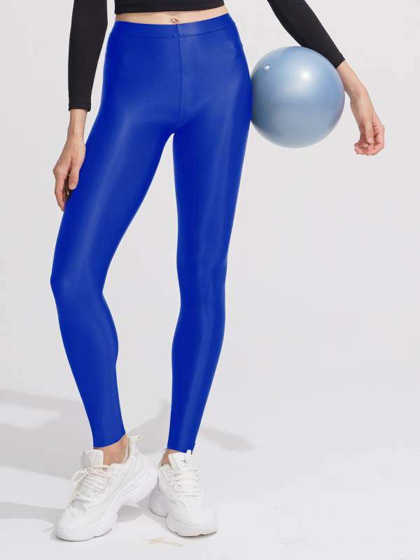 Women Shiny Metallic Stretchy Leggings Yoga Pants thumb