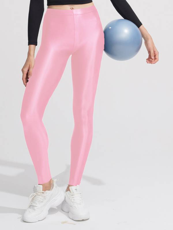 Women Shiny Metallic Stretchy Leggings Yoga Pants thumb