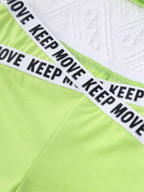 Kids Girls 3pcs Crop Vest with Cover Up and Shorts Gym Sport Set thumb