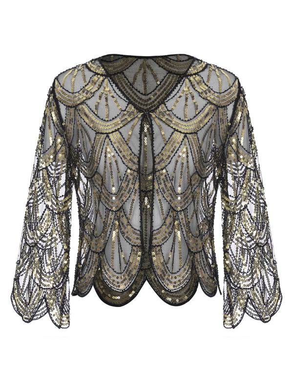 Women Sequin Hollow Lace Bolero thumb