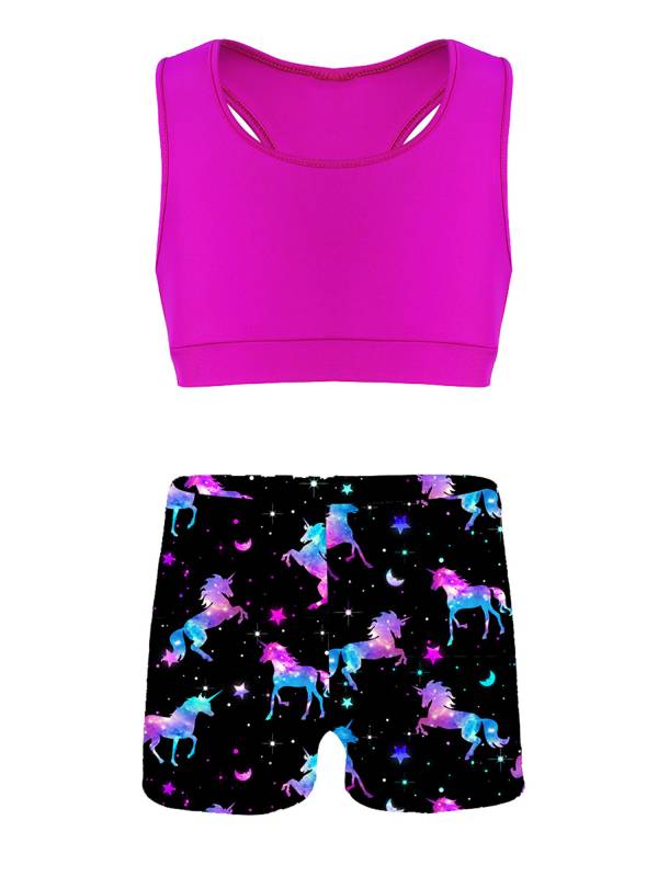 Kids Girls 2pcs Tank Top and Letters Printed Bottoms Sport Set thumb