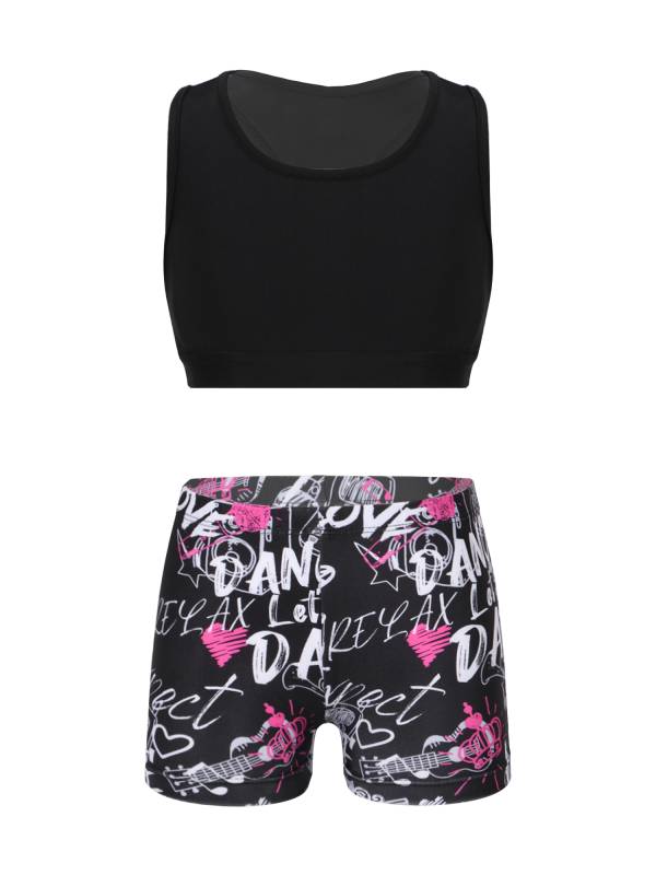 Kids Girls 2pcs Tank Top and Letters Printed Bottoms Sport Set thumb