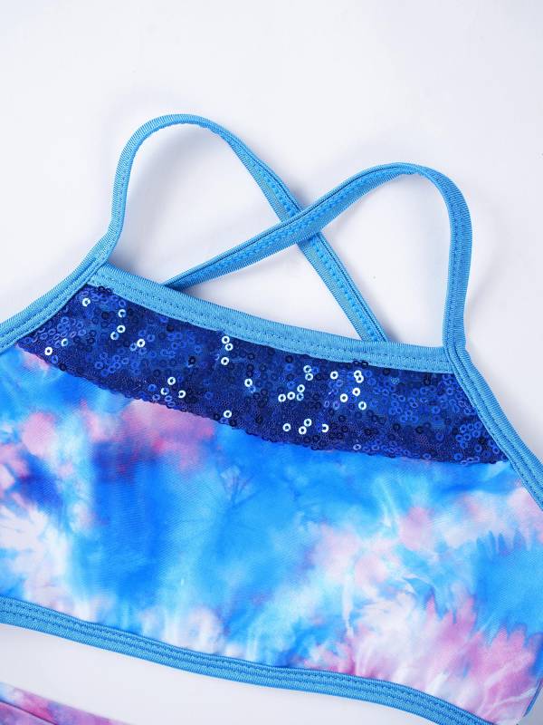 Kids Girls 2pcs Sequins Mermaid Scales Tank Top with Bottoms Set thumb