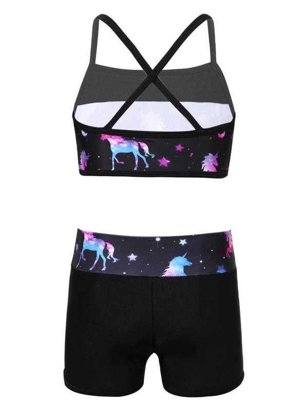 Kids Girls 2pcs Sequins Mermaid Scales Tank Top with Bottoms Set thumb