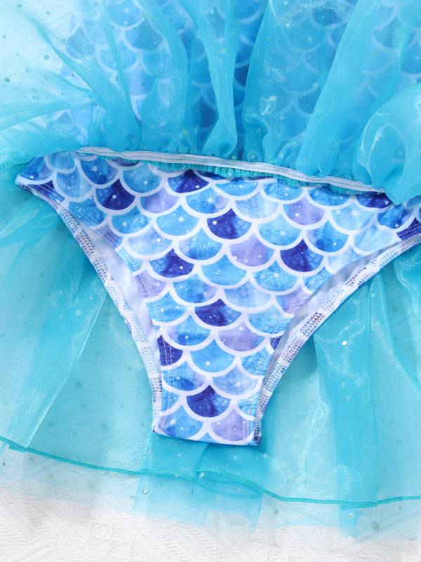 Kids Girls Glitter Mermaid Costume Ballet Dance Leotard Tutu Dress thumb