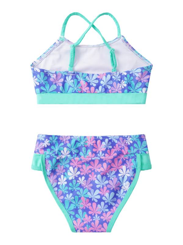 Kids Girls 2pcs Geometric Pattern Swimming Bikini Set thumb