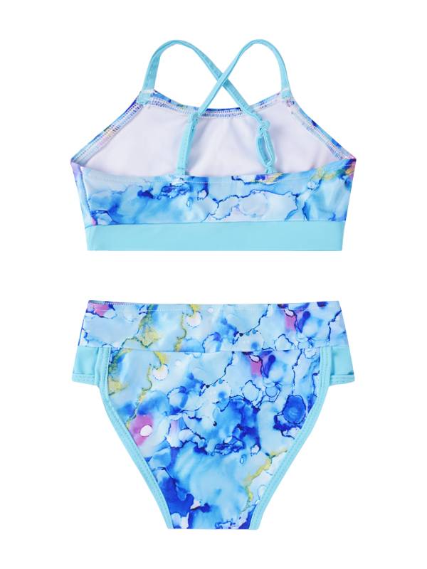 Kids Girls 2pcs Geometric Pattern Swimming Bikini Set thumb