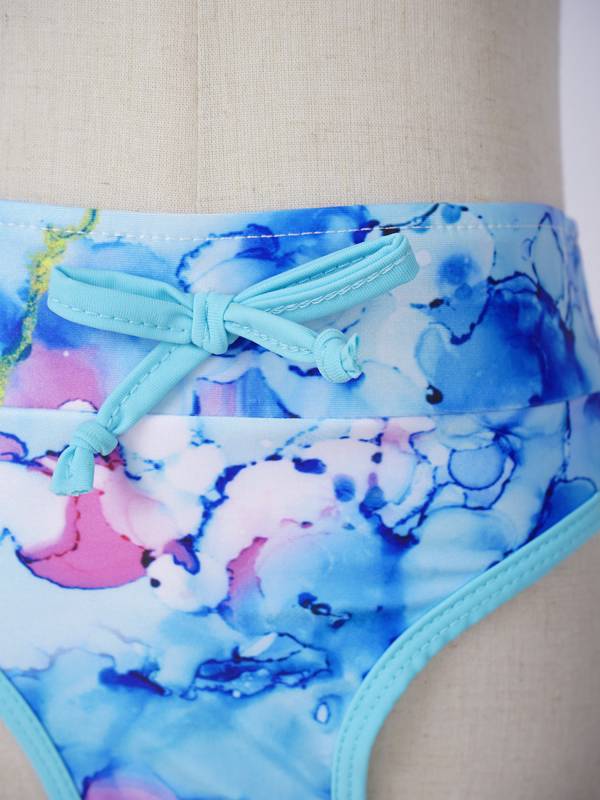 Kids Girls 2pcs Geometric Pattern Swimming Bikini Set thumb