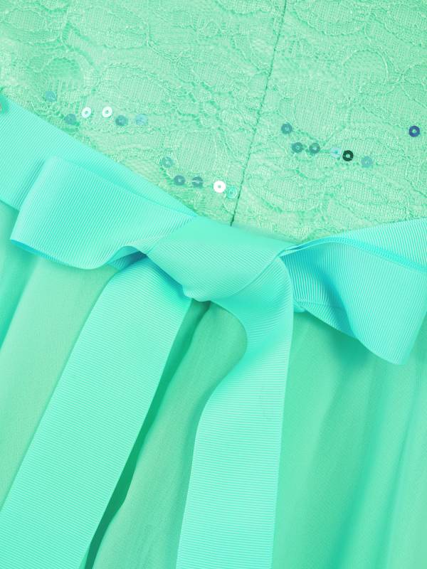 Girls Sequined Lace Chiffon Flower Girls Dresses thumb