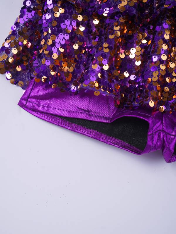 Kids Girls Backless Sequins Ballet Dance Unitard Jazz Costumes thumb
